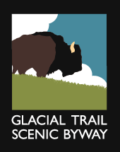 Glacial Trail Scenic By-Way logo with buffalo